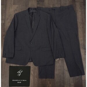 Shaquille O'Neal XLG Mens Size 50L 2PC Suit Jacket Blazer Grey Pants 46WX30L